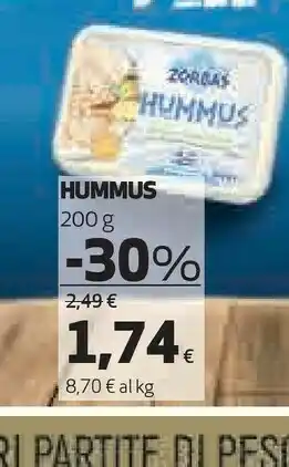 Coop Zorbas Hummus Salsa Tradizionale A Base Di Ceci 200 G(ml) offerta