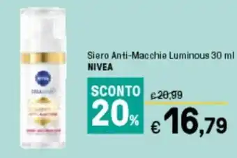 Iper La Grande Nivea Siero Anti-Macchie Luminous 30 ml offerta