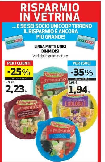 Coop Dimmidisi Linea Piatti Unici offerta