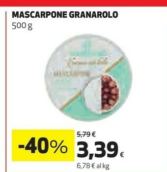 Coop Granarolo Mascarpone Cremoso 500 G(ml) offerta