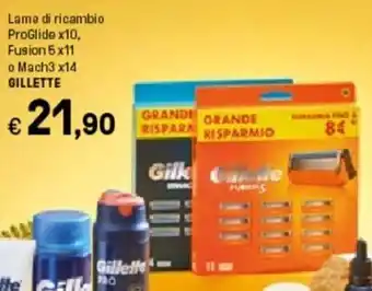 Iper La Grande Gillette Lame di ricambio ProGlide x10, Fusion 5 x11 o Mach3 x14 offerta