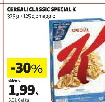 Coop Kelloggs Kellogg's - Special K Classic 375 g(ml) offerta