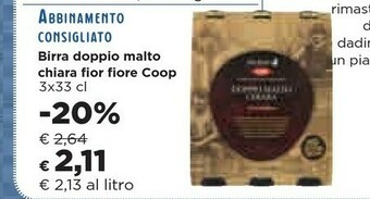 Coop Coop - Birra Doppio Malto Chiara 330 G(ml) offerta