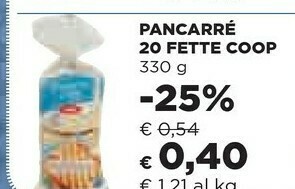 Coop - Pancarrè 20 Fette 330 G(ml)