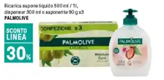 Iper La Grande Palmolive Ricarica sapone liquido 500 ml/1 l dispenser 300 ml o saponette 90 g x 3 offerta