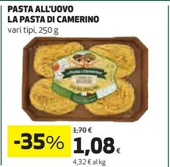 Coop La pasta di camerino Rustiche All'Uovo 250 G(ml) offerta
