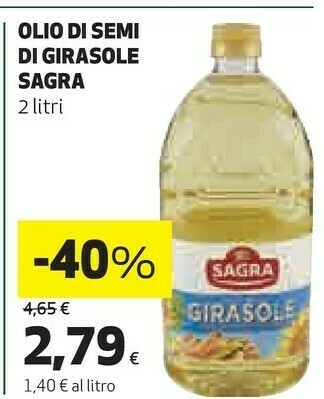 Coop Sagra Olio Di Semi Di Girasole 2000 G(ml) offerta
