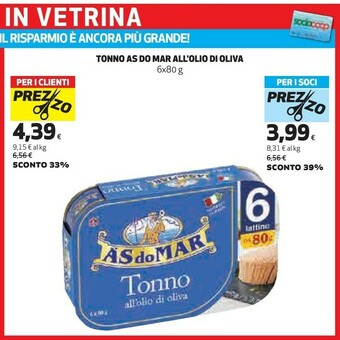 Coop Asdomar Tonno All'Olio Di Oliva offerta