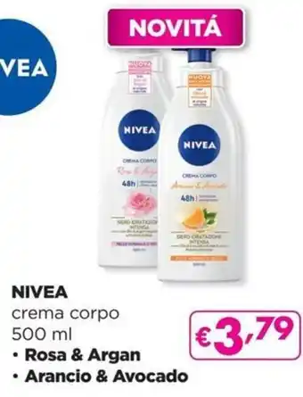 La Saponeria Nivea crema corpo 500 ml Rosa & Argan/Arancio & Avocado offerta