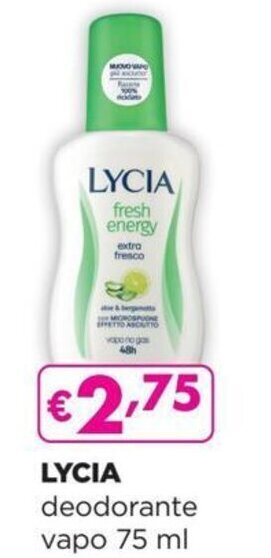 La Saponeria Lycia deodorante vapo 75 ml offerta