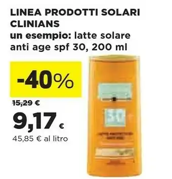 Coop Clinians Linea Prodotti Solari offerta