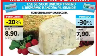 Coop Costa Mario Gorgonzola Dop Dolce offerta