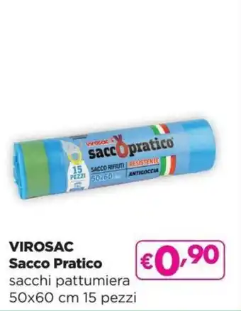 La Saponeria Virosac Sacco Pratico sacchi pattumiera 50x60 cm 15 pezzi offerta
