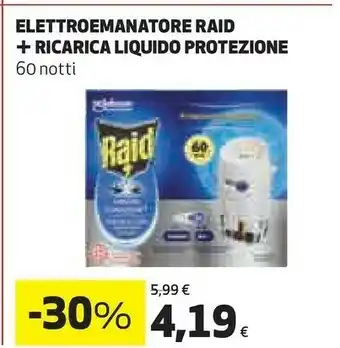 Coop Raid Elettroemanatore + Ricarica Liquido Protezione 60 Notti offerta