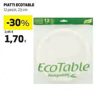 Coop Ecotable Piatti 12 Pezzi offerta