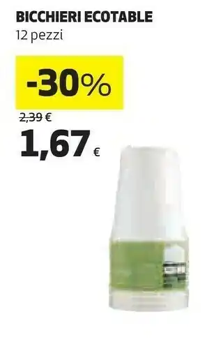Coop Ecotable Bicchieri 12 Pezzi offerta