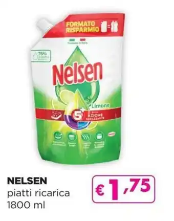 La Saponeria Nelsen piatti ricarica 1800 ml offerta