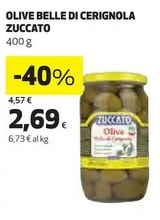 Coop Zuccato Olive Belle Di Cerignola 400 G(ml) offerta