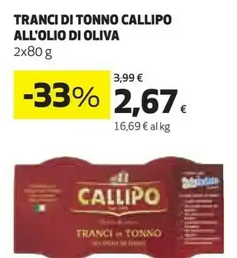 Coop Callipo Tranci Di Tonno All'olio Di Oliva offerta