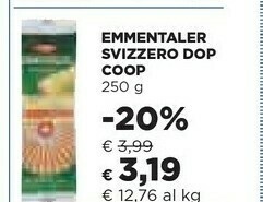 Coop Coop - Emmentaler Svizzero 250 g(ml) offerta