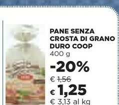 Coop - Pane Senza Crosta di Grano Duro con Olio d'Oliva 400 g(ml)