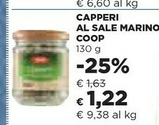 Coop Coop - Capperi Al Sale Marino 130 G(ml) offerta