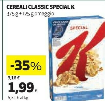 Coop Kelloggs Kellogg's - Special K Classic 375 g(ml) offerta