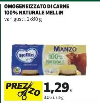 Coop Mellin Mellin Omogeneizzato di Carne 100% Naturale offerta