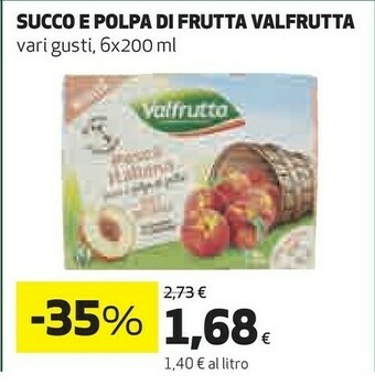 Coop Valfrutta Succo E Polpa Di Pesca 1200 G(ml) offerta