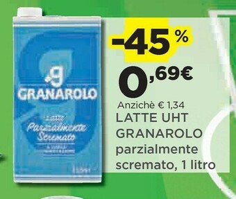Coop Granarolo Latte UHT Parzialmente Scremato A Lunga Conservazione 1000 G(ml) offerta
