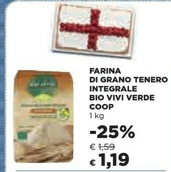 Coop Coop - Farina Di Grano Tenero Integrale Biologica Vivi Verde 1000 G(ml) offerta