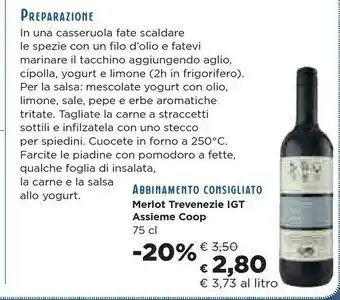 Coop Coop Merlot Trevenezie Igt Assieme 75 Cl offerta