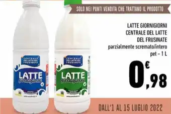 Conad Central Del Latte Del Frusinate Latte Giornigiorni parzialmente scremato/intero pet 1 L offerta