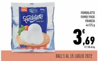 Conad Francia Fiordilatte Family Pack 4x125 g offerta