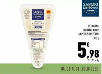 Conad Sapori & Dintorni Pecorino Romano D.O.P. 300 g offerta