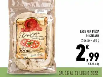 Conad Rusticana Base per Pinsa 2 pezzi 500 g offerta