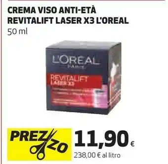 Coop L'Oreal L'Oreal Paris Crema Viso Anti-età Revitalift Laser X3 50 Ml offerta