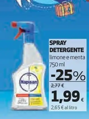 Coop Napisan Spray Detergente Limone E Menta 750 Ml offerta