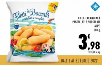 Conad Alpe Filetti Di Baccalà Pastellati e Surgelati 300 g offerta