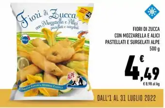 Conad Alpe Fiori Di Succa Con Mozzarella e Alici Pastellati e Surgelati 500 g offerta