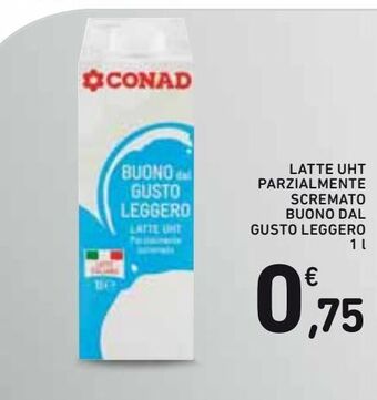 Latte uht parzialmente scremato buono dal gusto leggero 1 l