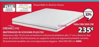 Materasso in schiuma plus f50