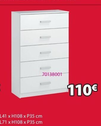 JYSK Cassettiera 5 cassetti offerta