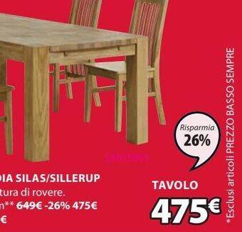JYSK Tavolo da pranzo offerta