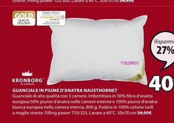 JYSK Guanciale in piume d'anatra offerta