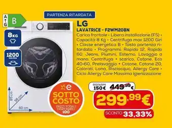 Euronics Lavatrice lg - f2wm208n offerta
