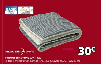 JYSK Piumino in cotone offerta