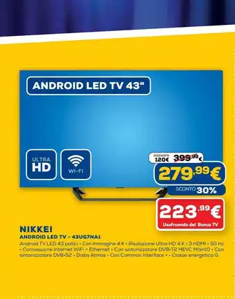 Euronics Nikkeiandroid led tv - 43ugna1 offerta