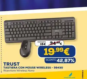 Euronics Trust tastiera con mouse wireless - 39430 offerta