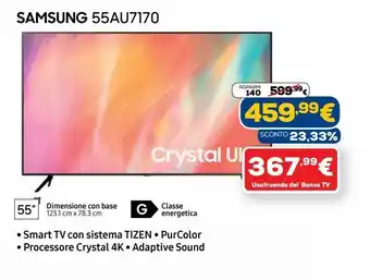 Euronics Smart tv samsung 55au7170 offerta